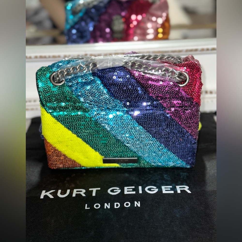 KURT GEIGER LONDON Kensington Mini Sequin Ruffles Crossbody - Picture 3 of 7